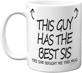 مج قهوة سيراميك آمن
  لغسالة الأطباق بعبارة «This Guy Has The Best Sis» هدية من الأخت للأخ سعة 325
  مل، لعيد الميلاد والكريسماس وسيكريت سانتا من ستاف 4، صنع في المملكة المتحدة