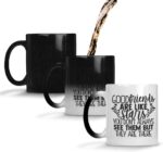 YuBingo Good Friends are Like Stars Funny Magic Ceramic Coffee Mug -Cool Birthday Present Idea for a Friend, 320ML - Black