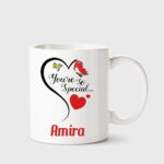Huppme Chanakya You're so Special Amira White Coffee Name Ceramic Mug