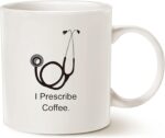 MAUAG Funny Doctor Coffee Mug, I Prescribe Coffee Best Dr Gifts Ceramic Cup White, 11 Oz