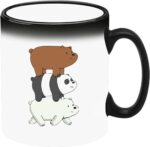 FORZA RAGAZZI Colour Changing Heat Sensitive Magic Mug - Add Hot Tea or Coffee Three Panda-01 For Home Office Gift Kids Men Women