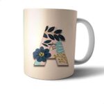Ceramic Letter A Printed Mug - Multi Color