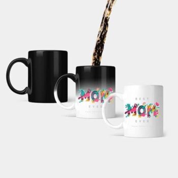 Generic White Modern Magic Mug - Letters, BPA Free, Polished, 1 Piece, Mother's Day, Thermal Change Cup