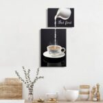 Pinetree Art Kitchen Canvas Coffee Bar Wall Decor Art(but first coffee)