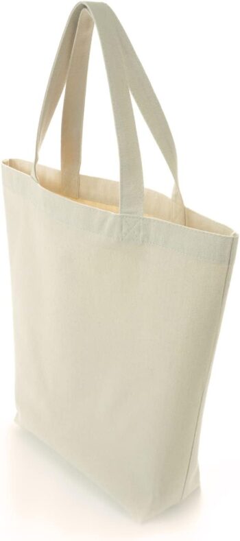 Premium Canvas Bags Medium
  Tote Bag Value Pack 13.5" x 13.5" x 2" Natural Blank Cotton
  Fabric Tote with Bottom Gusset for Decorating, Craft, Heavy Duty Washable
  Reusable Shopping ()