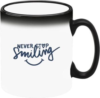 FORZA RAGAZZI Colour Changing Heat Sensitive Magic Mug - Add Hot Tea or Coffee Never Stop Smilling For Home Office Gift Kids Men Women