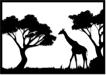 Decorative giraffe wooden  wall Art 60X80 cm
