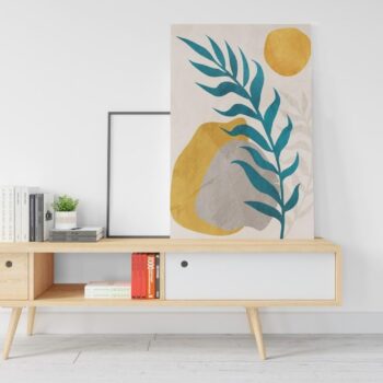 Abstract Botanical Leaf Canvas Art (120x80 cm)
