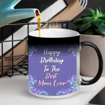 FUNKY STORE Ceramic, Magic Coffee Mug of 11oz As Mothers-Day Gifts from Daughter, Happy Birthday Mom Printed (Multicolour)