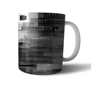 Ceramic TV Signal Printed Mug - Black and White