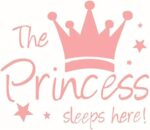 Pink Princess Crown Wall Sticker