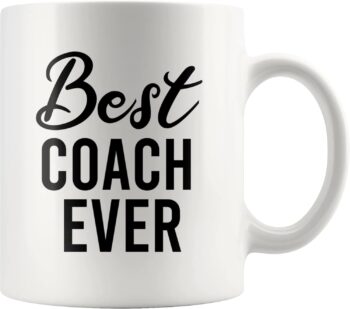 Panvola Best Coach Ever Sports Gym Instructor Ceramic Coffee Mug 11oz Trainor Teacher Team Manager Mentor For Birthdays Valentines Appreciation Drinkware White