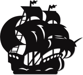 Decorative Pirate Ship Wooden Wall Art – 80x80 cm