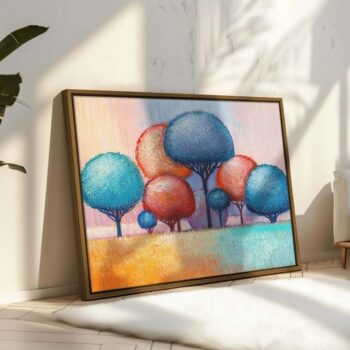 Colorful Trees Abstract Canvas