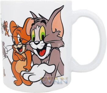 EVAN Ceramic Coffee/Tea/Milk Mug Tom & Jerry Print Design Gift for Kids, Friend, Brother, Sister, Friends