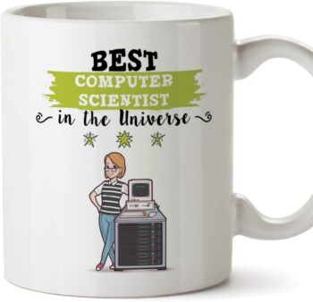 ماغفينز ات. مج اصلي
  بعبارة "This Mug Belongs to The Best Computer Scientist in The
  Universe" سعة 11 اونصة من السيراميك