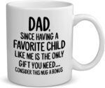 Generic White Ceramic Dad Mug - 11oz Coffee Cup - Dad Gifts From Daughter, Son, Favorite Child - Gifts For Fathers Day, Birthday, Christmas
