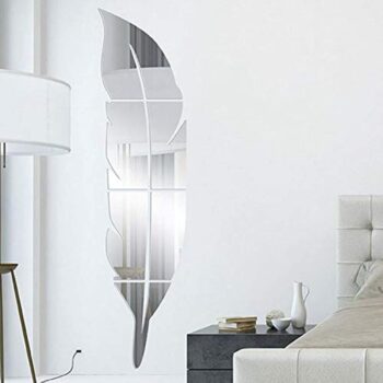 3D Feather Mirror Wall Stickers