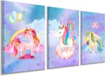 YUANAND Unicorn Wall Art – Rainbow Canvas