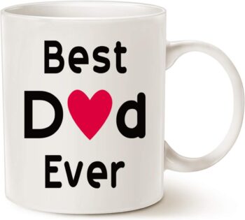 MAUAG Best Dad Coffee Mug, Best Dad Ever Unique Birthday Gifts Idea for Dad Father Papa Daddy Cup White, 11 Oz