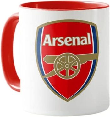 RYN PRINTED DESIGN Printed Arsenaal FC Mug White & Red 11ounce