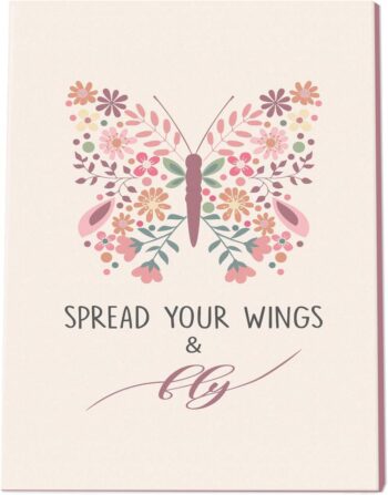 Abstract Framed Portrait "Spread Your Wings and Fly" – Canvas Wall Art 90x60 cm