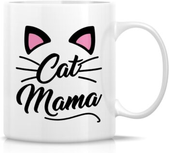 Retreez Funny Mug - Cat Mama Cat Lovers 11 Oz Ceramic Coffee Mugs - Funny, Sarcasm, Sarcastic, Motivational, Inspirational birthday gifts for wife, girlfriend, friends, coworkers, mom, mother, grandma