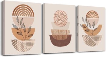 Boho Wall Decor Living Room Canvas Wall Art For Bedroom Minimalist Abstract Wall Paintings Roomwall Decorations For Kitchen Abstract Prints Office Wall Pictures Bathroom Home Decoration 3 Piece Set