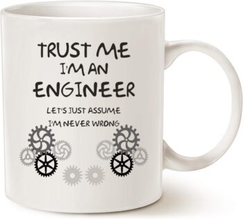 MAUAG
  Funny Engineer Coffee Mug Unique Idea, Trust Me, I'm an Engineer Ceramic Cup
  White, 11 Oz