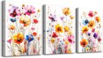 DZRWUBHS Floral Watercolour Canvas Wall Art (3 Pcs)