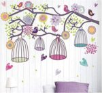 Colorful Birds & Birdcage Wall Stickers