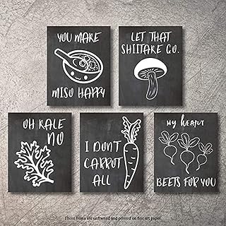 Wall Decor Kitchen Pictures Modern Farmhouse Deco Home Eat Signs Coffee Decorations Shabby Chic Art Sign Prints for Living Kitchen Decor Shelves Rustic Decore (Chalk, 8x10) Coated Photos unframed