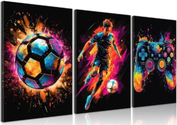 BGFCE Framed Canvas Wall Art Decor, Paintings Art Game  Controller Color Splash Ink Canvas
  Painting, Posters for Room Aesthetic