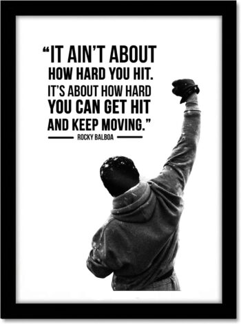 GRAY WALL Good
  Hope Acrylic Glass Sylvester Stallone Rocky Balbao Quote Framed Poster,
  Multicolor For Room & Office (10 Inch X 13 Inch, Framed)