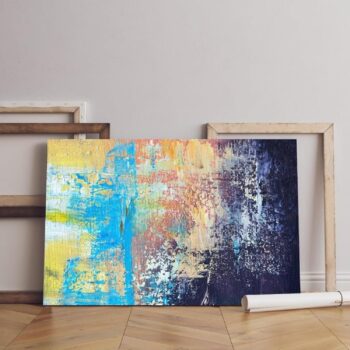 Blue Abstract Oil Texture Canvas