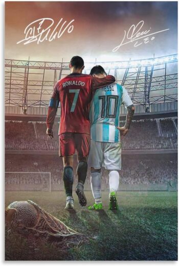 fhzang Messi Ronaldo Poster 1 Canvas Poster Unframed: 12x18
  inches (30x45 cm)