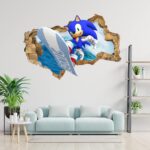 Cpszship Sonic Wall Decals Children's Cartoon Wall Stickers for Palyroom Nursery Kids Room Living Room Bedroom Self-Adhesive Vinyl Wall Decoration Gift Supplies (15.7 X 23.6 in?