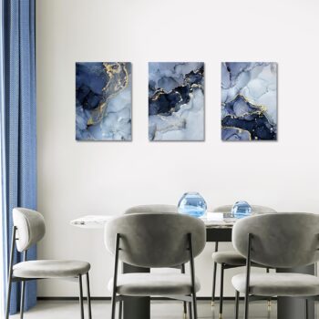 3 Pcs Wooden Frame Canvas Print Tree Wall Art Canvas Painting Poster Abstract Picture Picture Wall Decoration Living Room Bedroom Home Decorations Ready to Hang 90 x 40 cm (12 x 16 x 3 Pieces)