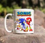 Partyzon Ceramic Sonic Hedgehog Theme Printed Mug White Tea Milk and Coffee Cup and Mug for Kids Friends, 350 Ml