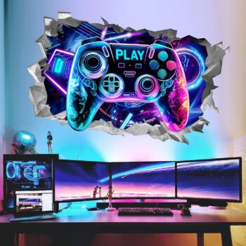 3D Gamer Controller Wall Sticker