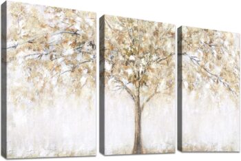 3 Pcs Wooden Frame Canvas Print Tree Wall Art Canvas Painting
  Poster Abstract Picture Picture Wall Decoration Living Room Bedroom Home
  Decorations Ready to Hang 90 x 40 cm (12 x 16 x 3 Pieces)
