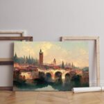 لوحة فنية جدارية من
  القماش مطبوع عليها منظر طبيعي لمدينة فيرونا منAmazing Print، 60 × 40 سم،
  H01319